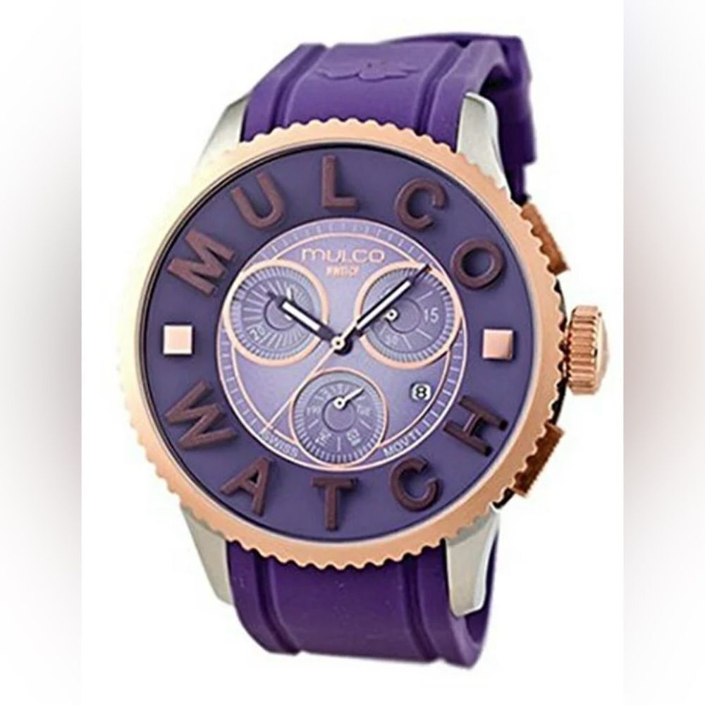 MULCo Unisex timepiece Mwatch 3D Collection A Purple Silicone Quartz Watch